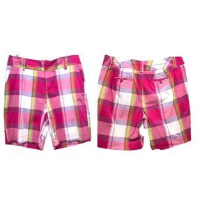 Cato Pink Plaid Bermuda Shorts Stretch Plus 18W